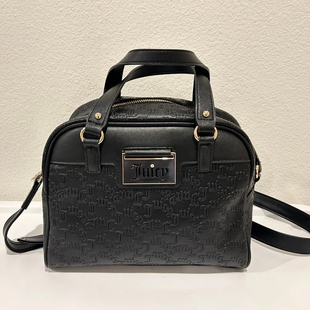Juicy Couture Liquorice Miss Juicy Logo monogram Satchel Black with Wallet